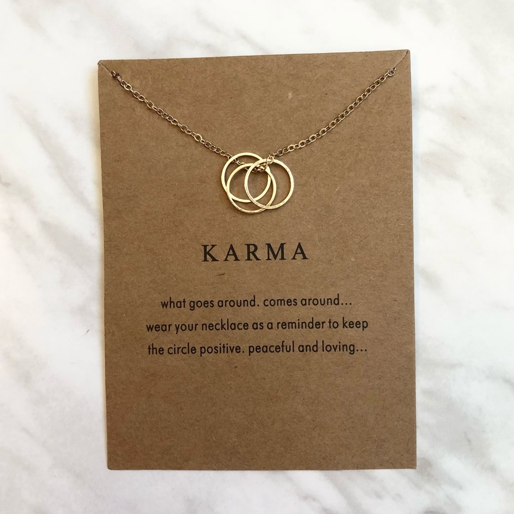 🎉 New Triple Ring Karma Gold Plated Necklace
